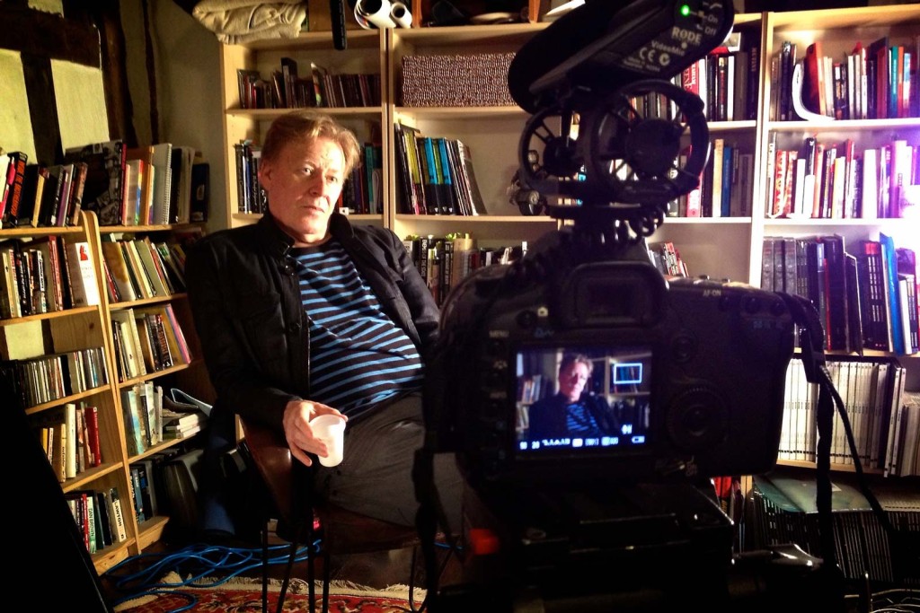 Pat Mills being interviewed for the Future Shock documentary. Image courtesy © Stanton Media