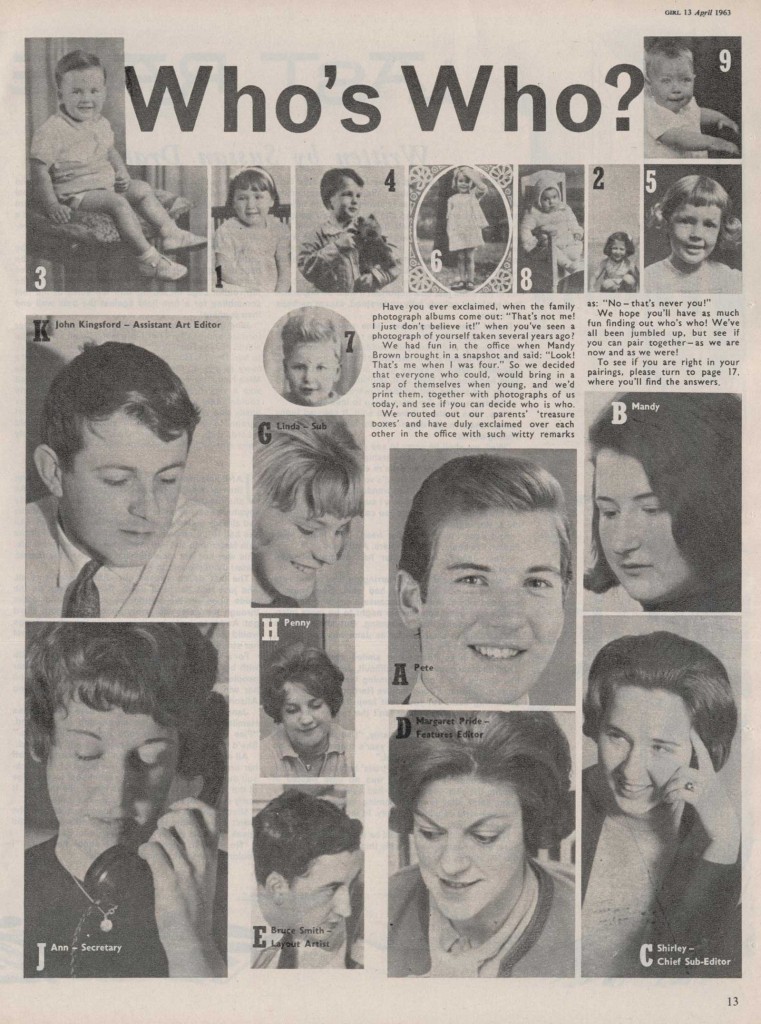 Who's Who at Girl? A revealing article for Girl, published in April 1963