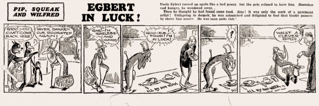Uncle Egbert, Squeak's wicked relative, takes advantage of an unexpected discovery. © The Daily Mirrror