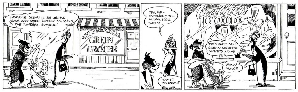 A sample Pip, Squeak and Wilfred strip by Tim Quinn and Nick Miller, pitched to the Mirror in an attempt to revive the characters in the 1990s.