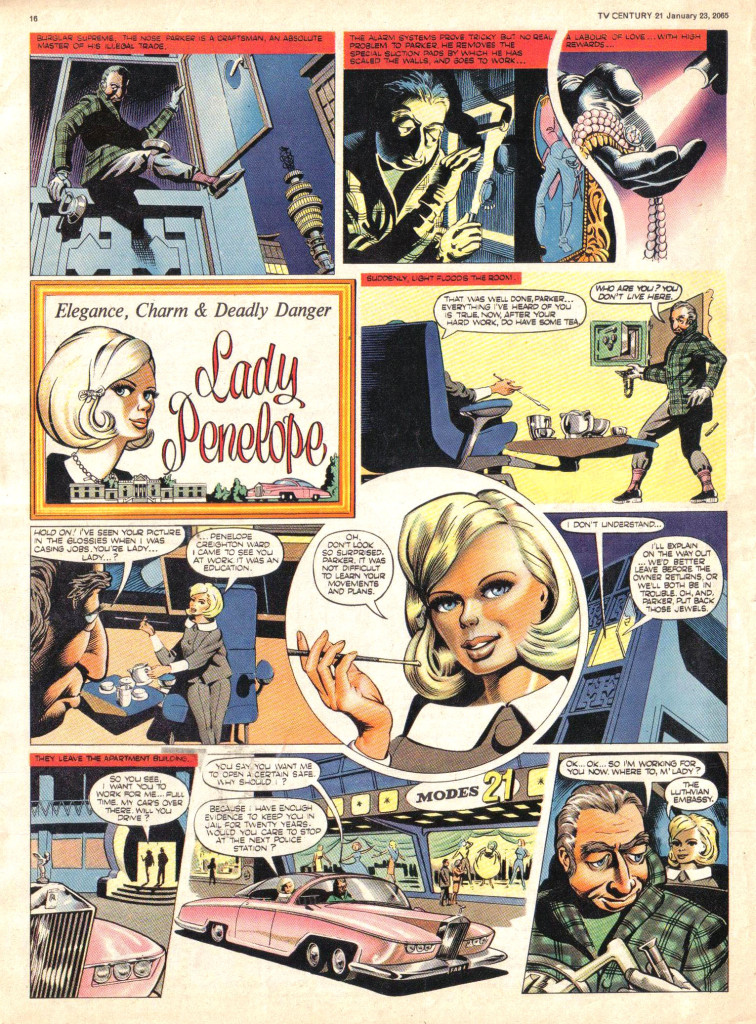 A page from the first episode of the "Lady Penelope" strip" in TV Century 21 Issue One