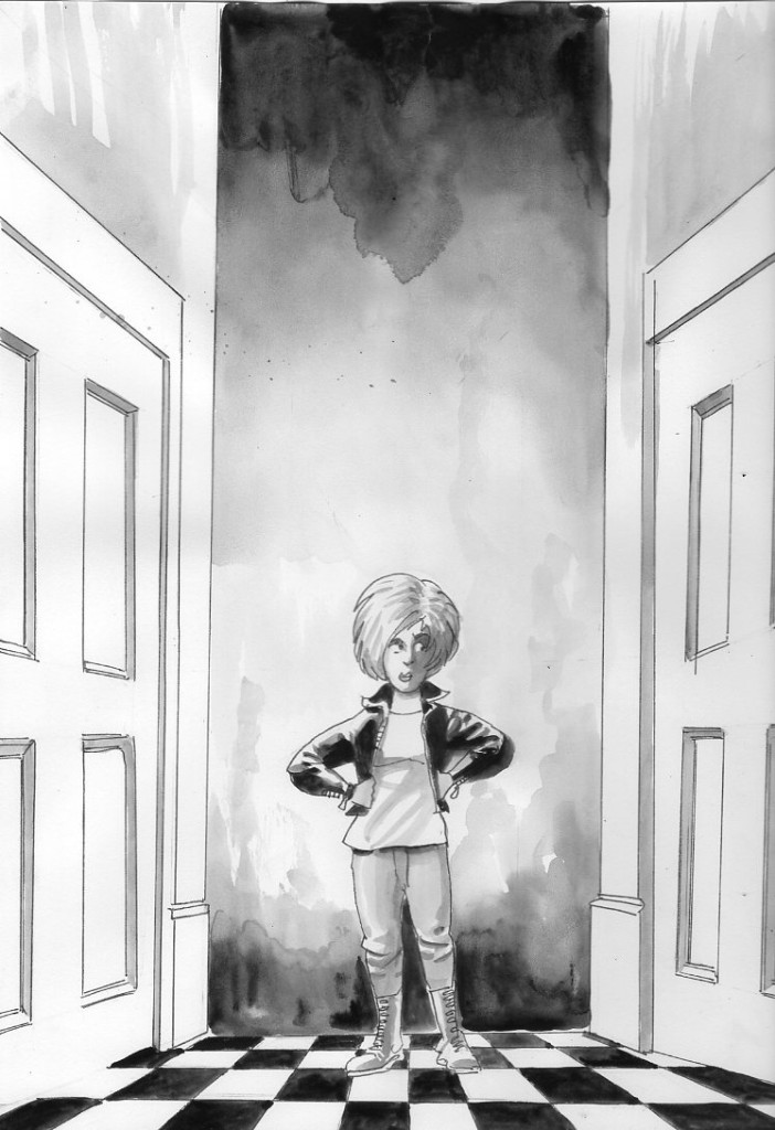 A young Charlotte Corday features in a new test story, Warp Wizard, by Stephen Walsh, illustrated by Keith Page. Art © Keith Page