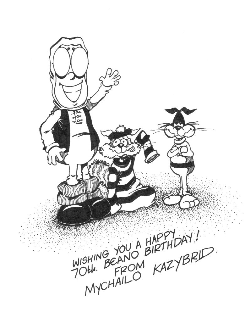 Beano Birthday Wishes from Do-Do Man and friends, drawn by Mychailo Kazybrid