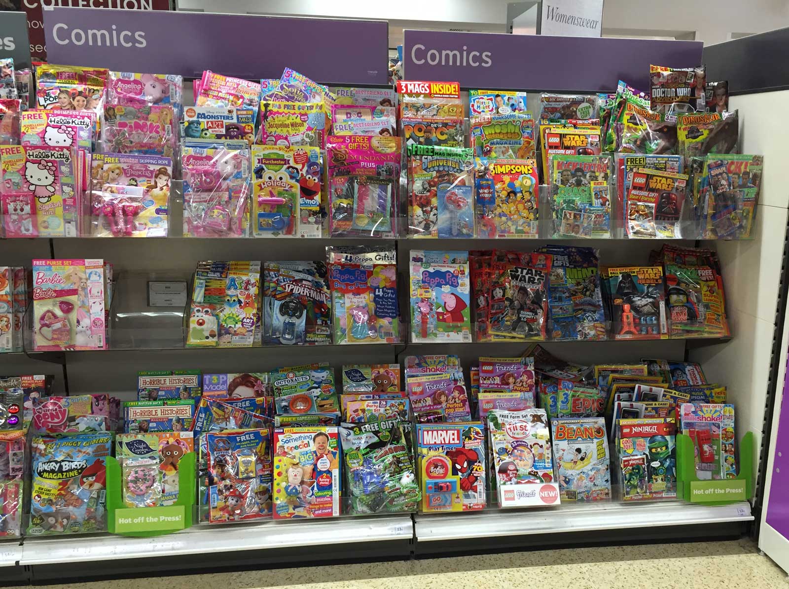 Sainsbury's Comics Section, Lancaster, 19th September 2015