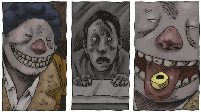 Creeped out yet? Art from the graphic novel Klaxon by Si Spencer and DIX, published by SelfMadeHero