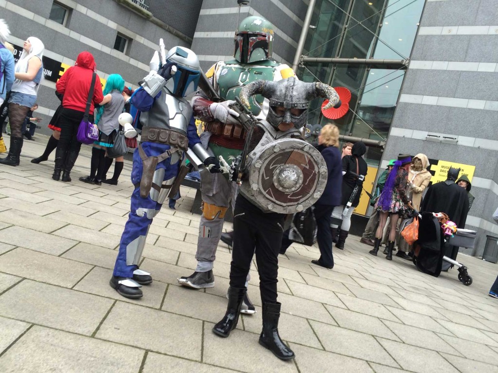 Boba and Jango Fett, along with Warcraft Raider at Thought Bubble 2014. Photo: An Englishman in San Diego, via Thought Bubble Festival