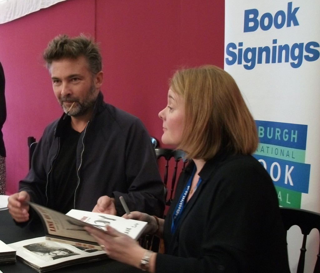Barroux and Sarah Ardizzone sign copies of Line Of Fire at the 2014 Edinburgh International Book Festival. Photo: Jeremy Briggs