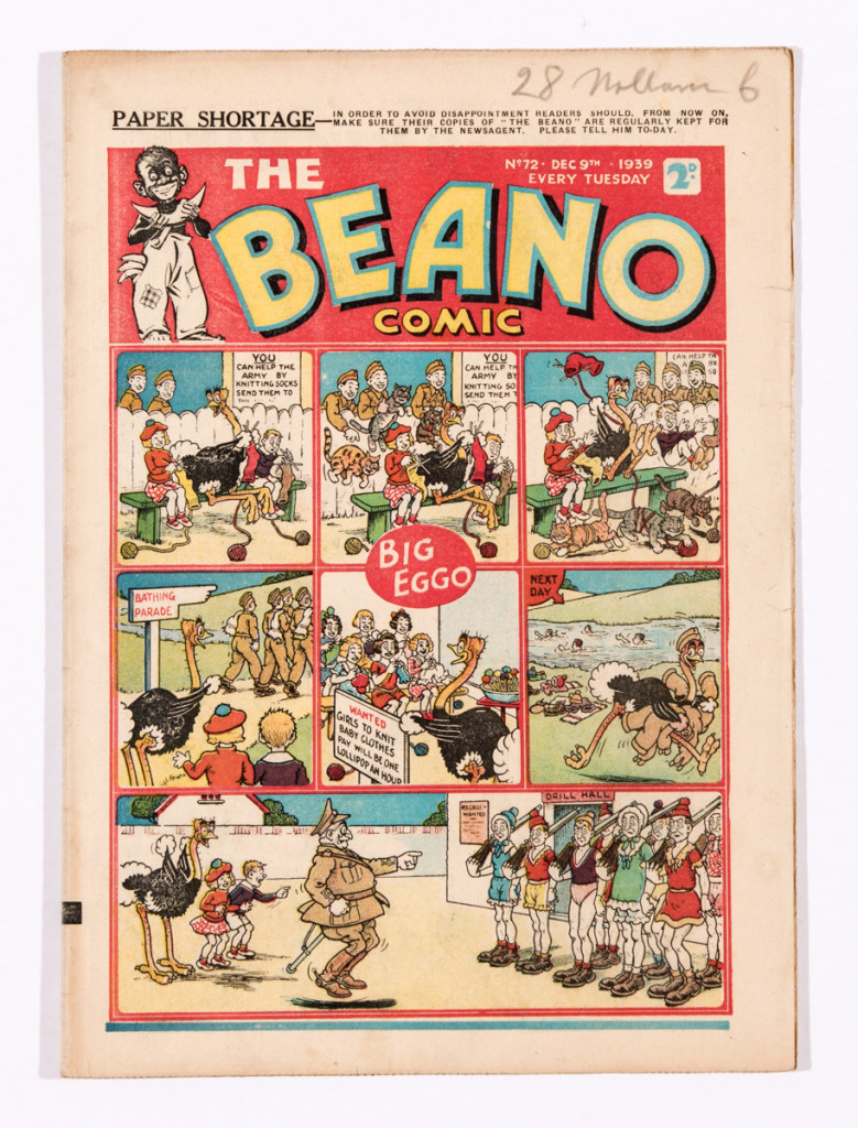 A wartime Beano cautions on the paper shortage and urges readers to ensure they order their copy of the comic.