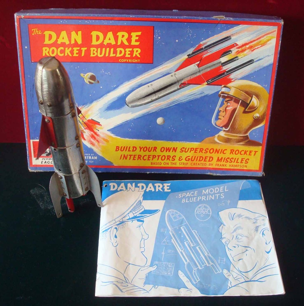The Dan Dare Rocket Builder Set comprising: Metal Component Kit. <a href="http://www.the-saleroom.com/en-gb/auction-catalogues/mullocks-specialist-auctioneers-and-valuers/catalogue-id-srmu10013/lot-6ca5531b-6b07-4c69-8d98-a42600816539">This set was sold at auction in 2014</a>. The kits were similar in principal to Meccano, Nuts & Bolts and came with an Instruction Booklet with Plans to Construct eight different models. 