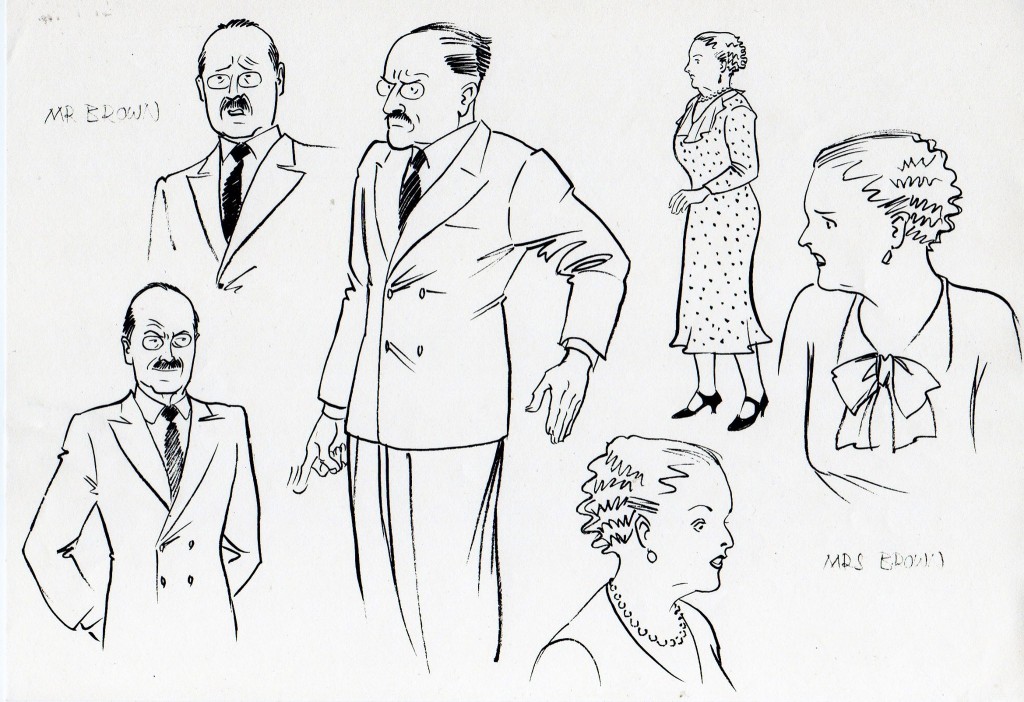 William's parents, Mr and Mrs Brown. Art: Maureen and Gordon Gray