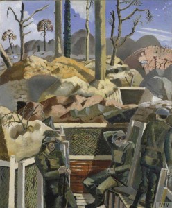 Spring in the Trenches, Ridge Wood, 1917, painted in 1918 by by Paul Nash. Image: IWM (Imperial War Museums).