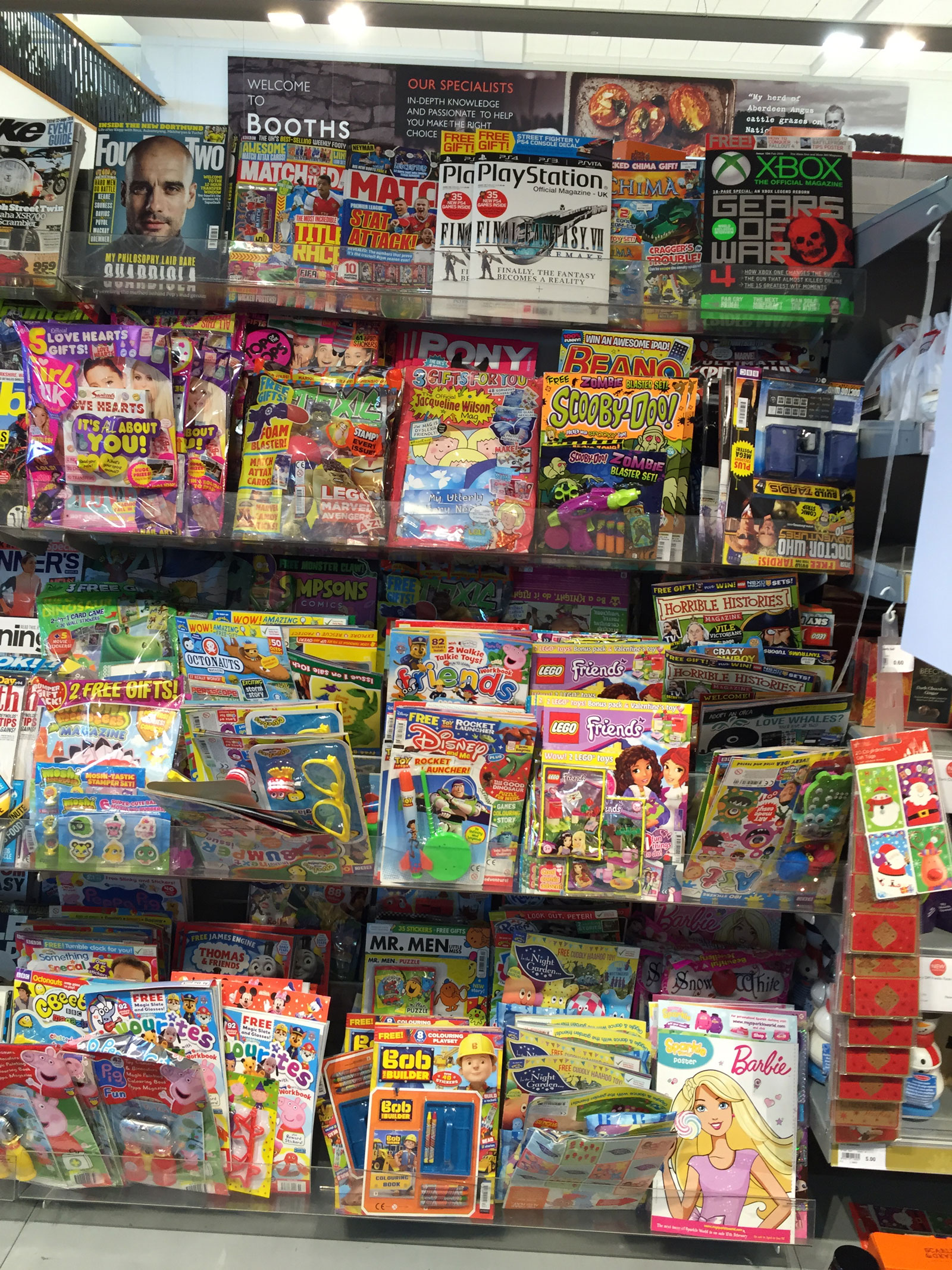 Comics on sale in Booths, Garstang on 9th February 2016