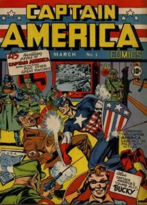 The very first issue of Captain America, published in March 1941. Art by Jack Kirby