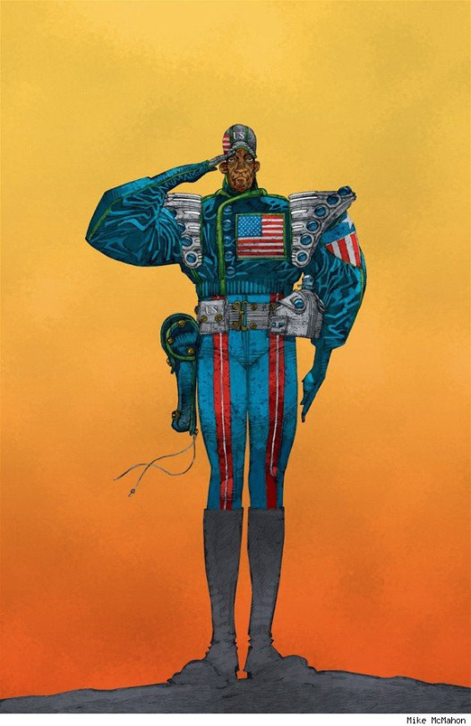 Mick's cover for the Com.X collection of The Last American