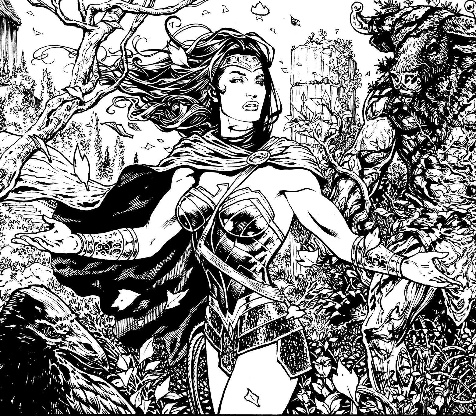 A crop of a panel from one of Liam's first batch of pages from the 'Rebirth' Wonder Woman. "I'm having an absolute ball with this," says the former Marvel UK artist and current Madefire digital comics exec. Wonder Woman © DC