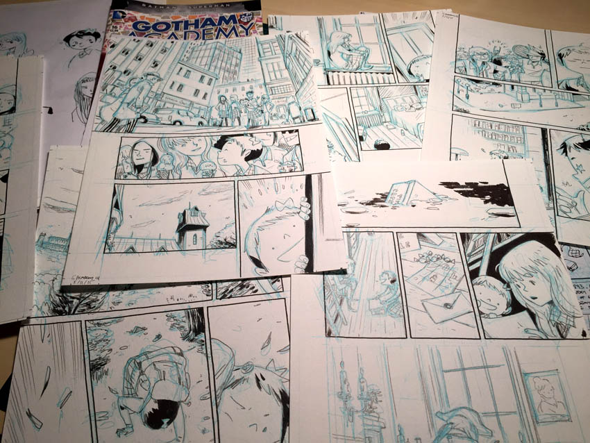 Work in progress for the Gotham Academy story "Boring Sundays" by Ken Niimura