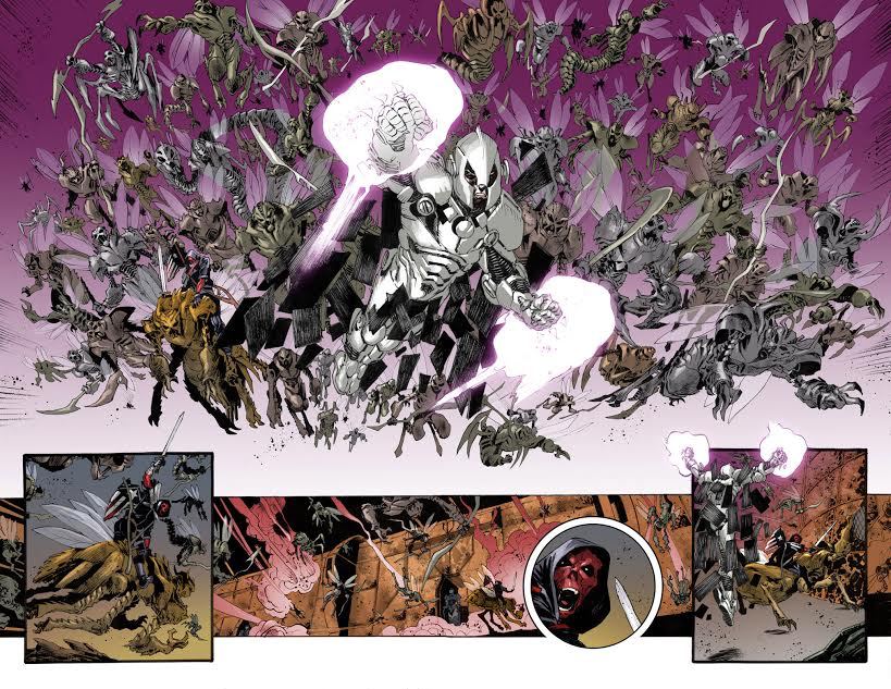 A stunning spread from Marvel's Red Skull mini series by Luca Pizzari