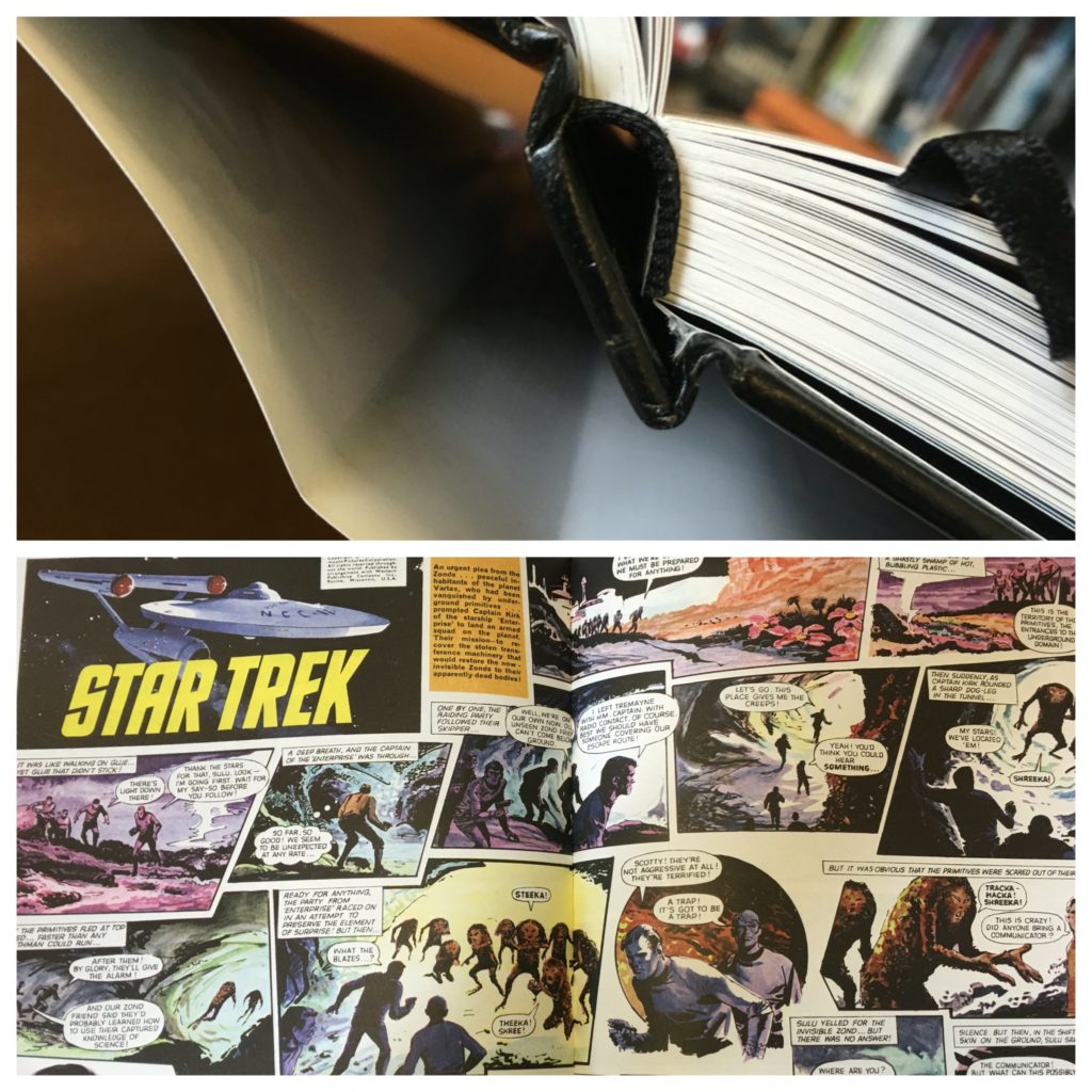 The binding on Star Trek - The Classic UK Comics has drawn some criticism on first sight from fans, but panic not - it does work on those double page spreads!