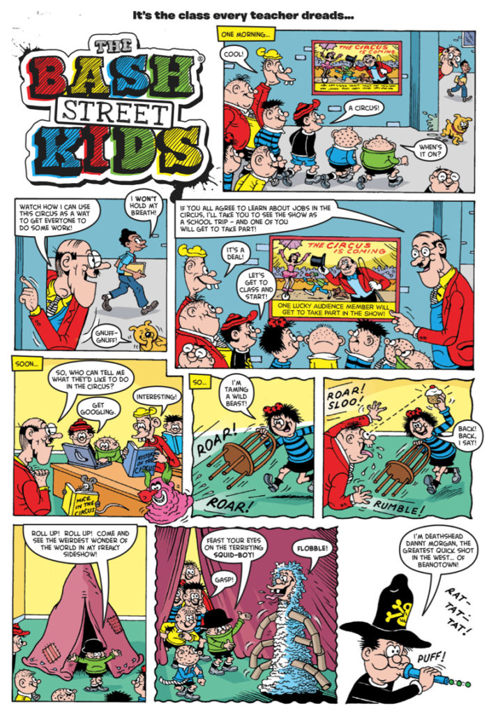 "The Bash Street Kids", written by Tommy Donbavand. Art by David Sutherland. The Bash Street Kids © DC Thomson