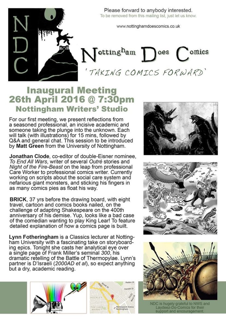 Nottingham Does Comics Promotional Leaflet - First Meeting