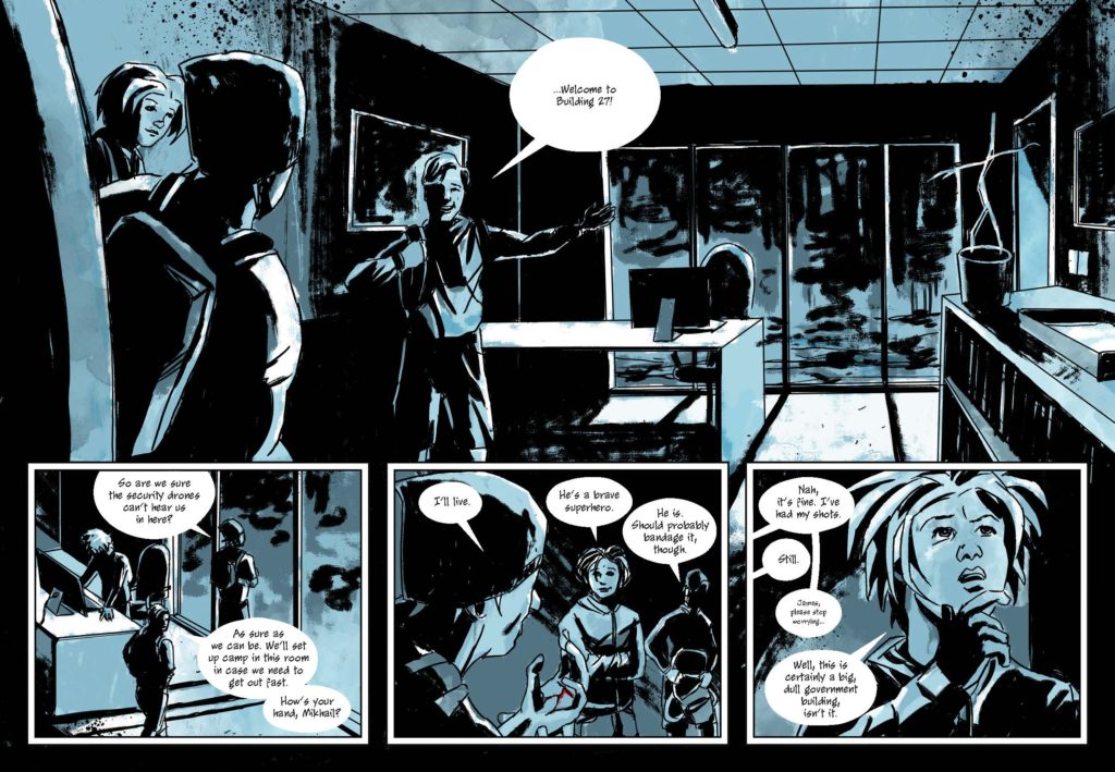 A page from Martin Stiff's new comic, Building 27