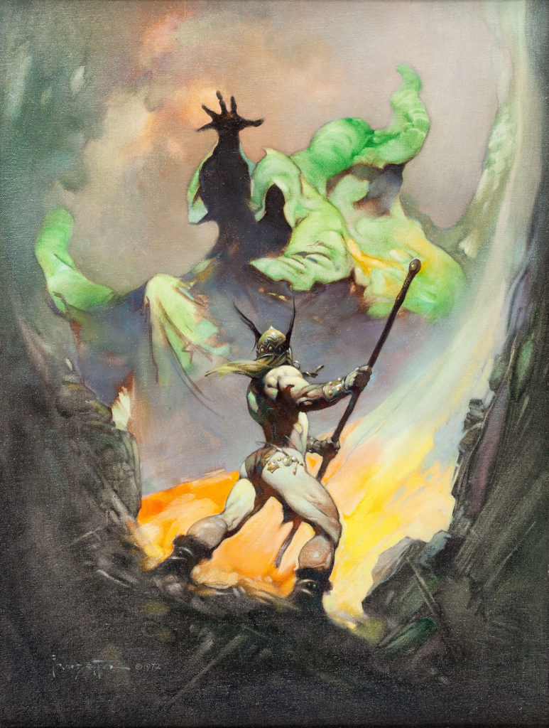Frank Frazetta The Norseman Painting Original Art (1972). The early 1970s were a strong and prolific period for this master painter. Frazetta produced at least 11 paintings in 1972, and "The Norseman", with its stunning combination of vivid colours, is as mesmerising as it is powerful.