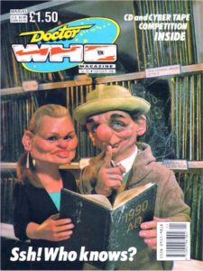 Doctor Who Magazine Issue 157. Sue Moore and Stephen Mansfield's first "Spitting Image"-inpsired cover