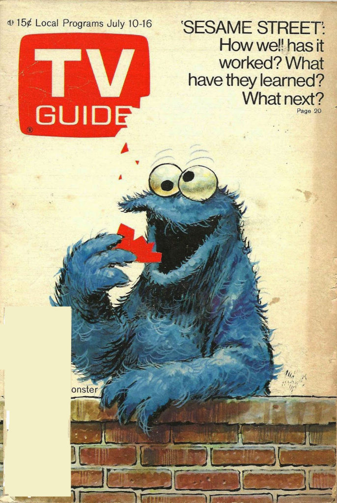 Jack Davis "Cookie Monster" cover for TV Guide, published in July 1971