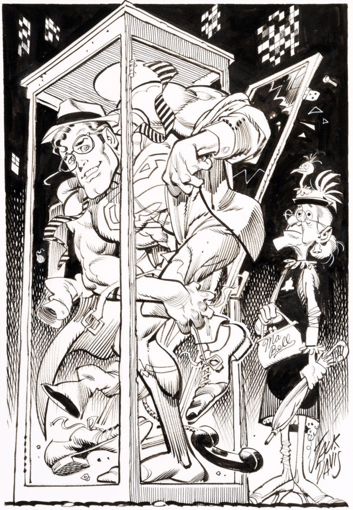 Original pin-up by Jack Davis from Superman #400, published by DC Comics, October 1984
