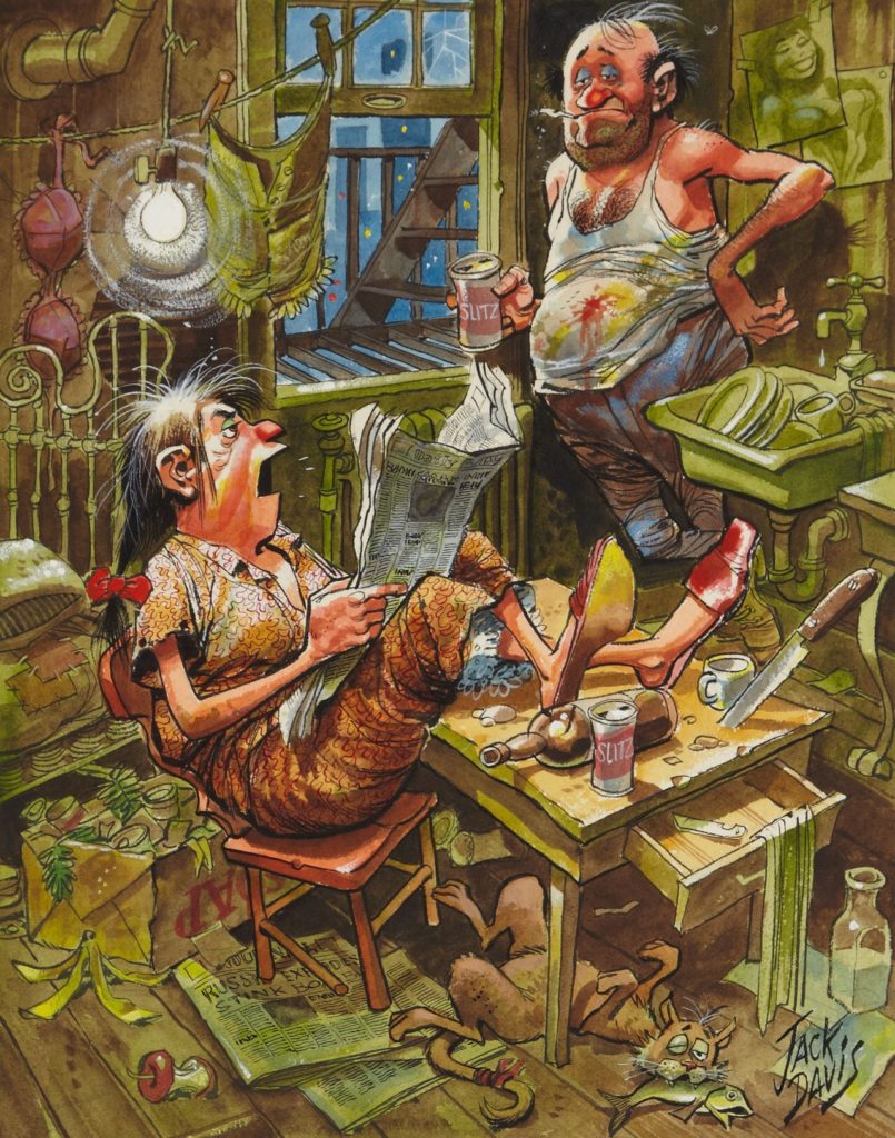 “We’ve been beatniks for thirty years…" Illustration by Jack Davis from Playboy, June 1962