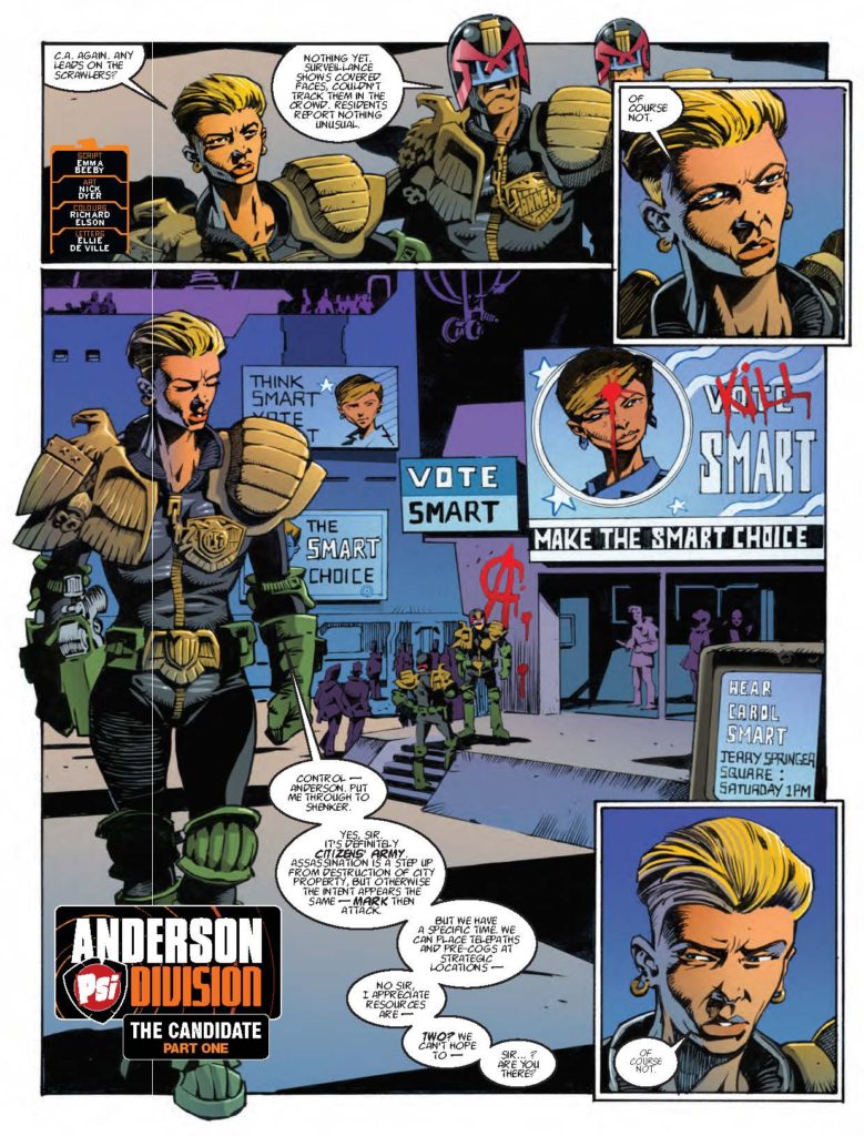It's great to see artist Nick Dyer on "Judge Anderson" in this week's 2000AD.