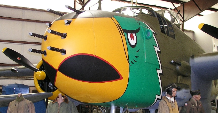 A surviving example of the B25-H Mitchell Ground Attack variant used to devastating effect in the Pacific campaign