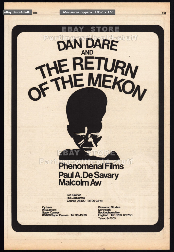 Dan Dare: Return of the Mekon - Film ad, Variety 1976