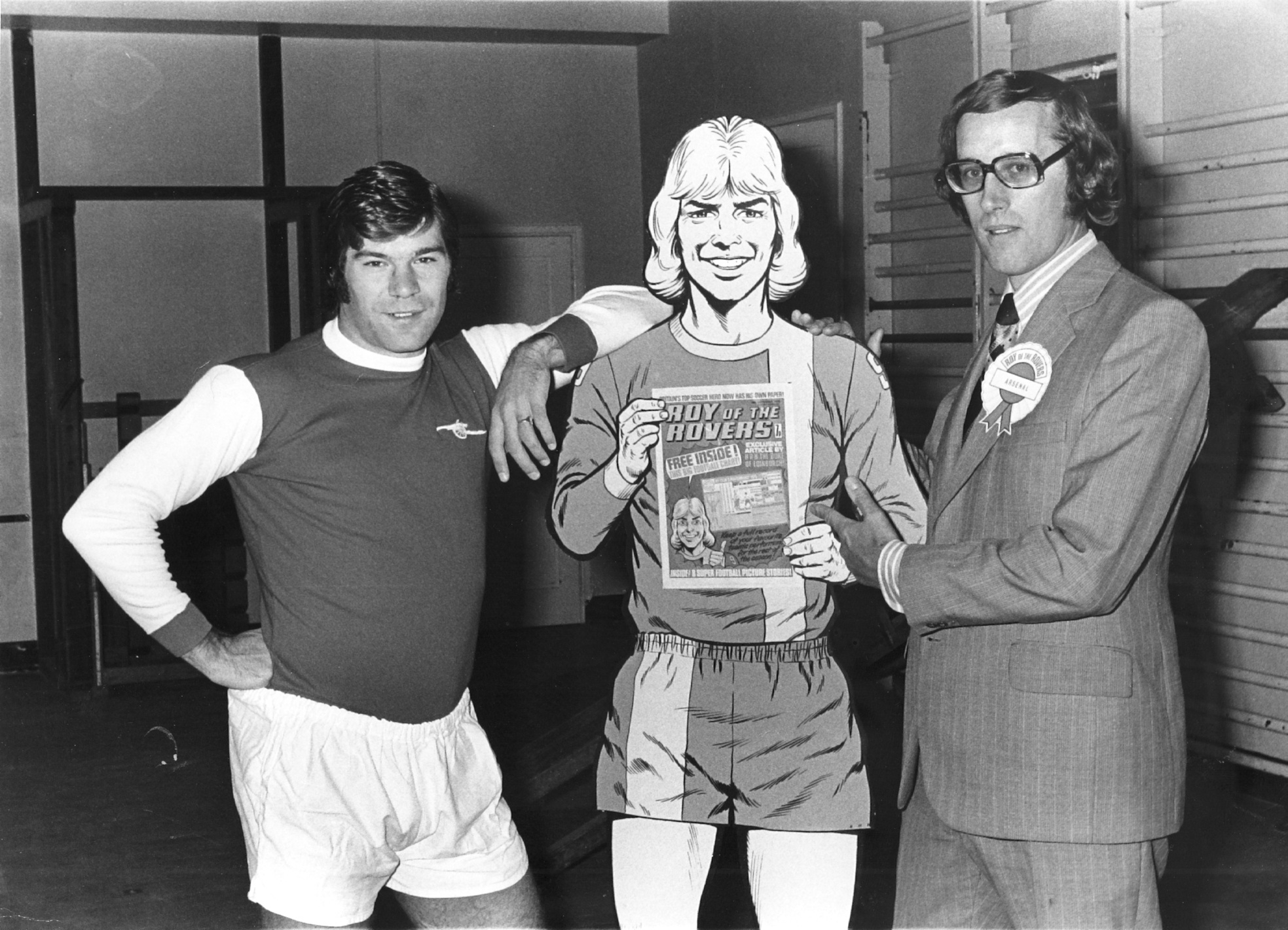 Arsenal striker Malcolm Macdonald, Roy and Barrie Tomlinson