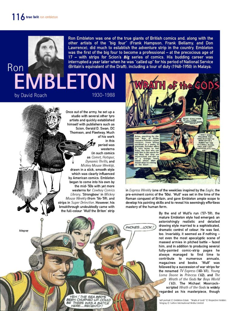 A page from the Ron Embleton feature in the digital edition of True Brit