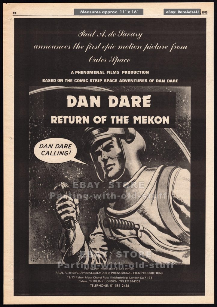 Dan Dare: Return of the Mekon - Film ad, Variety October 1975