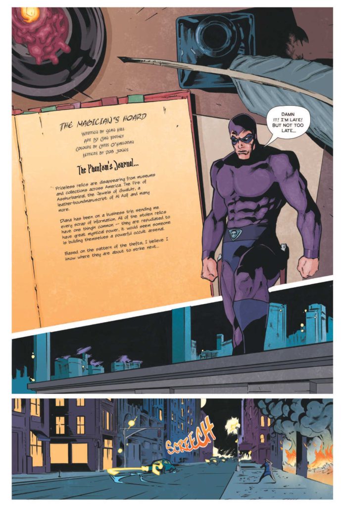 The opening page from "The Magician's Hoard" written by Sean Hill, with art by Cian Tormey, coloured by Chris O’Halloran, lettered by Robin Jones