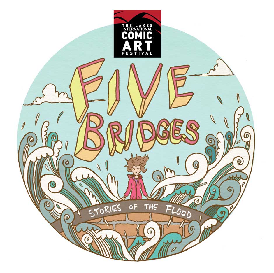 "Five Bridges" Exhibition Poster by Mike Medaglia