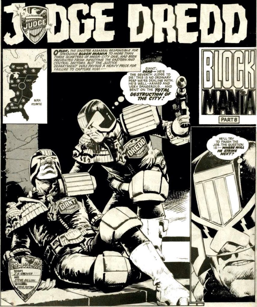 Judge Dredd - Block Mania art by Steve Dillon
