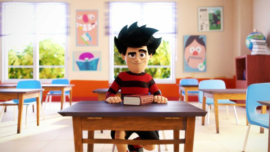 Dennis & Gnasher Unleashed - Dennis in the classroom. Image courtesy DC Thomson/Beano Studios