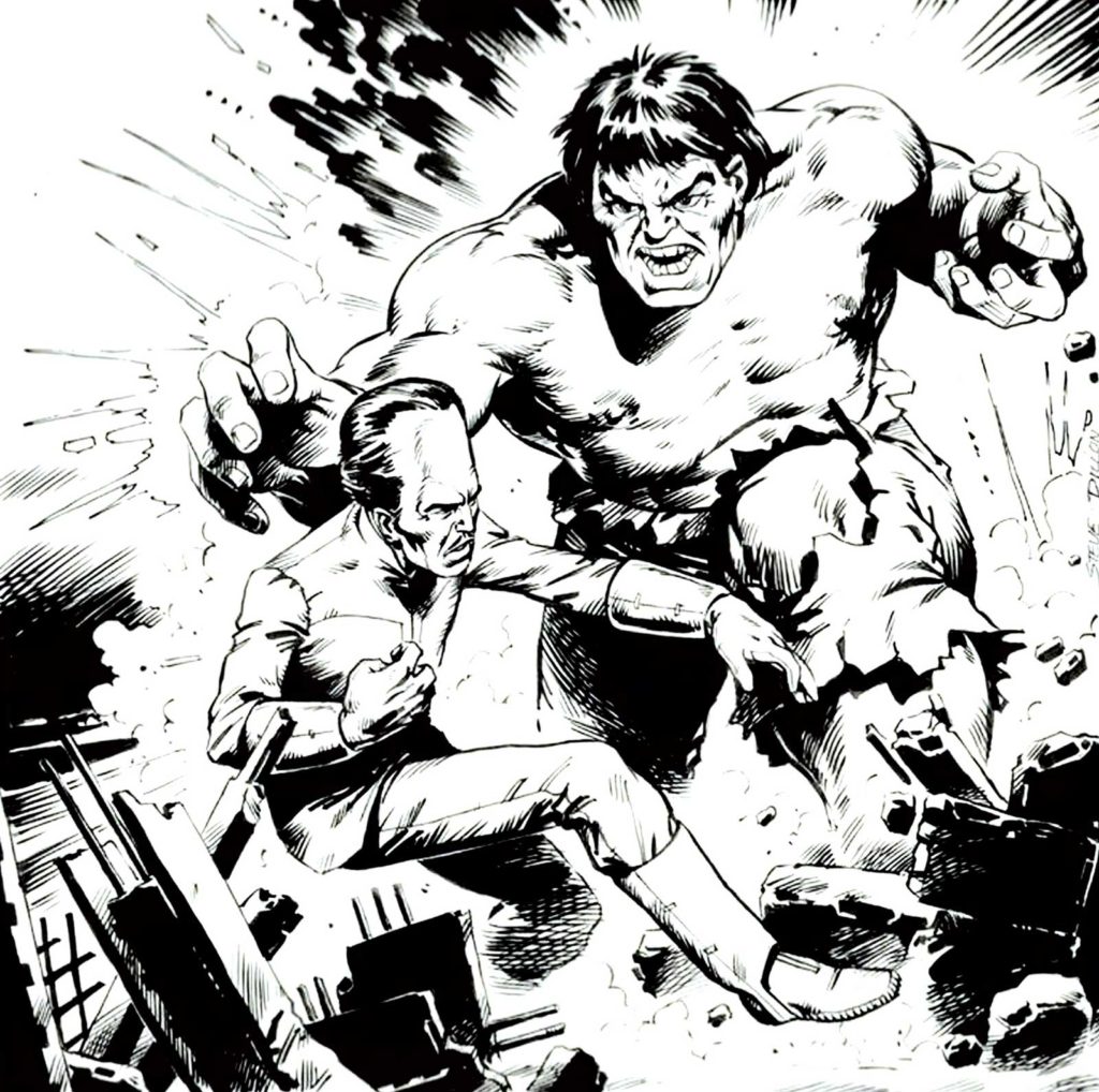 The Hulk takes on The Leader on a Marvel UK cover by Steve Dillon