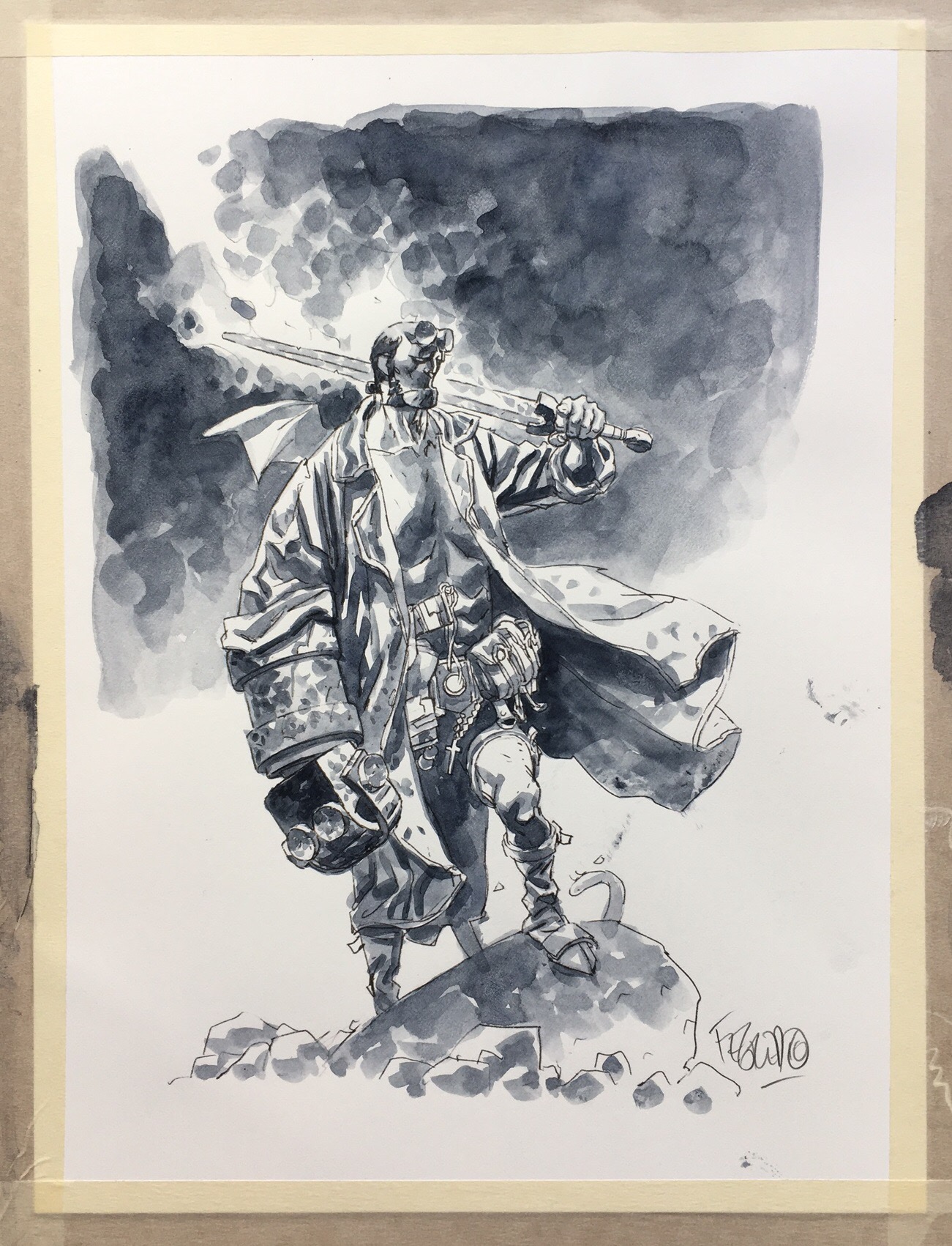 2016 Lakes International Comic Art Festival auction art: Hellboy by Duncan Fegredo