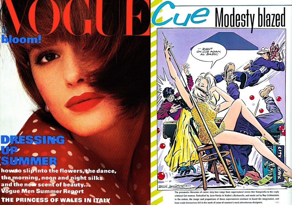 Vogue Cue June 1985 - Modesty Blazed - art by Frank Langford