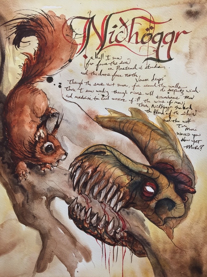 The field guide to: Dragons, Wyrms, and Serpents of the World by Bambi Wendt - Art Sample