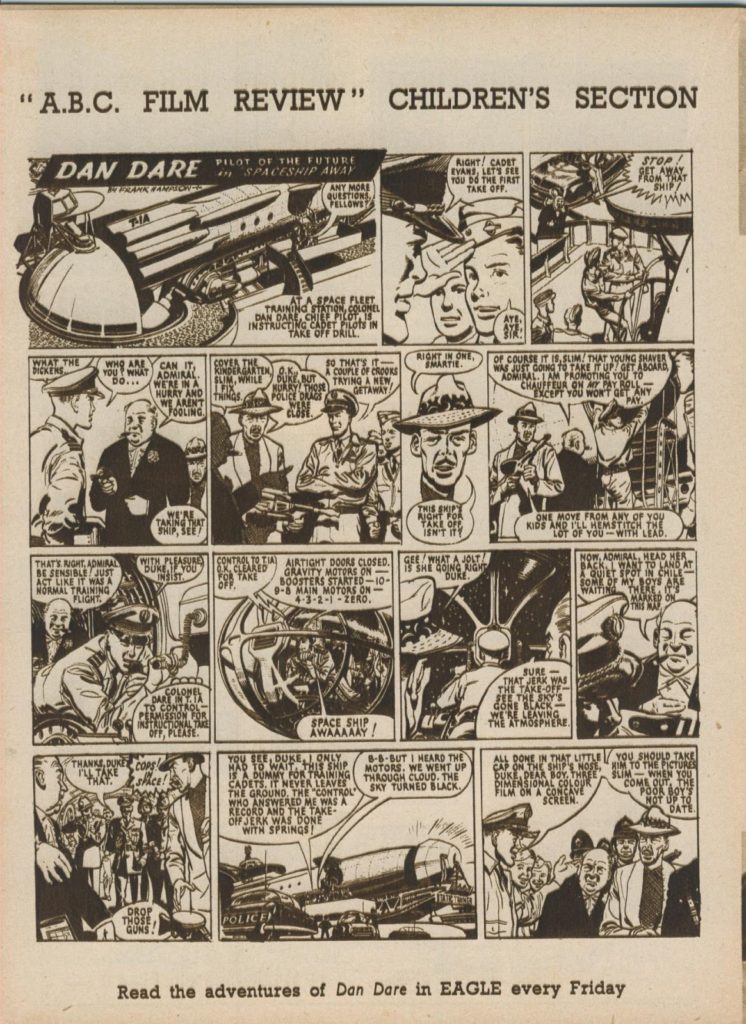 The October 1952 edition of the the ABC Film Review featured this "Dan Dare" strip by his co-creator, Frank Hampson