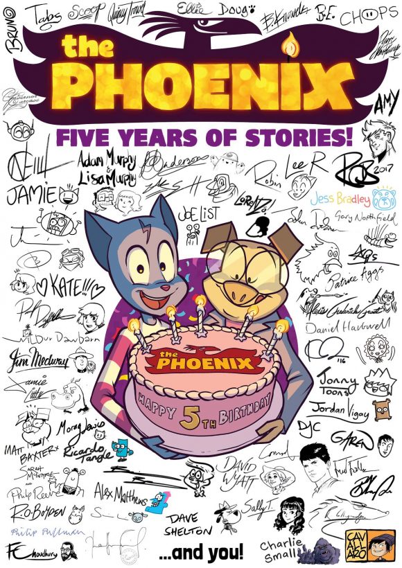Here's a special poster of the fifth anniversary Phoenix cover