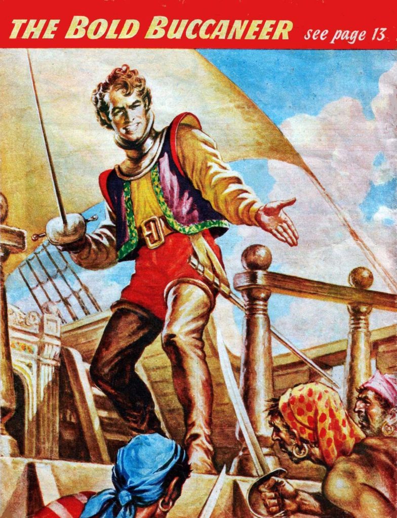 Heade’s cover art from Captain Kidd – Buccaneer as reused on the back page of Comet Issue 511.