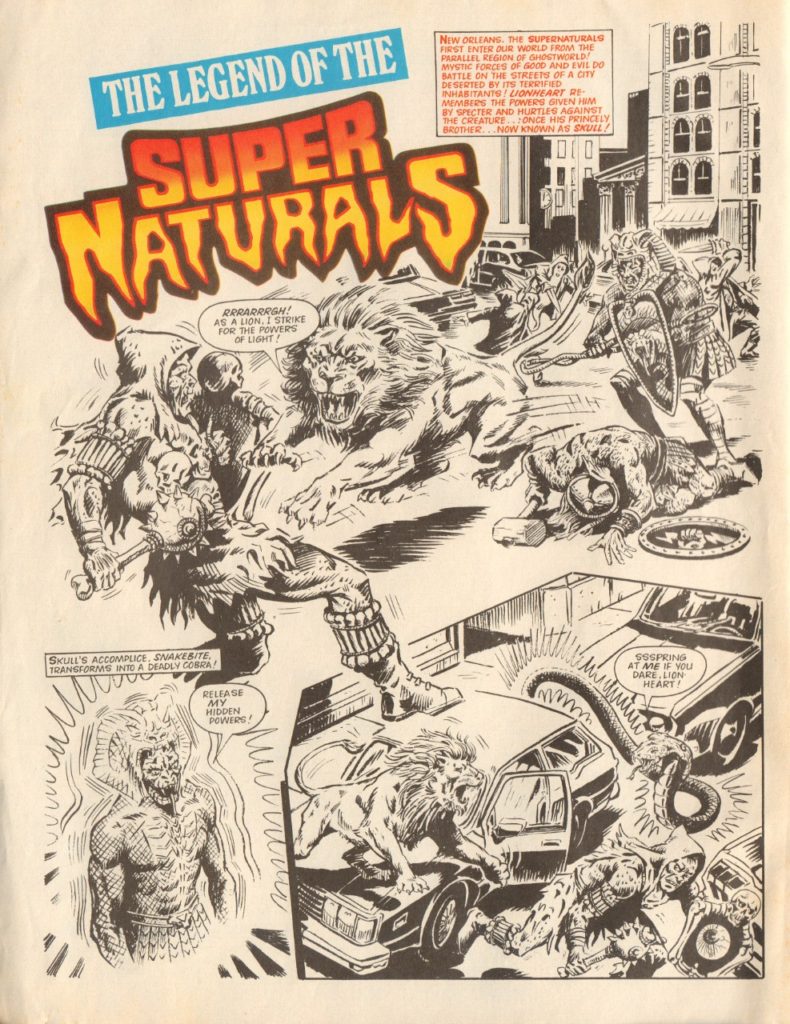 The opening page of "Legend of the Super Naturals" from Super Naturals Issue Two