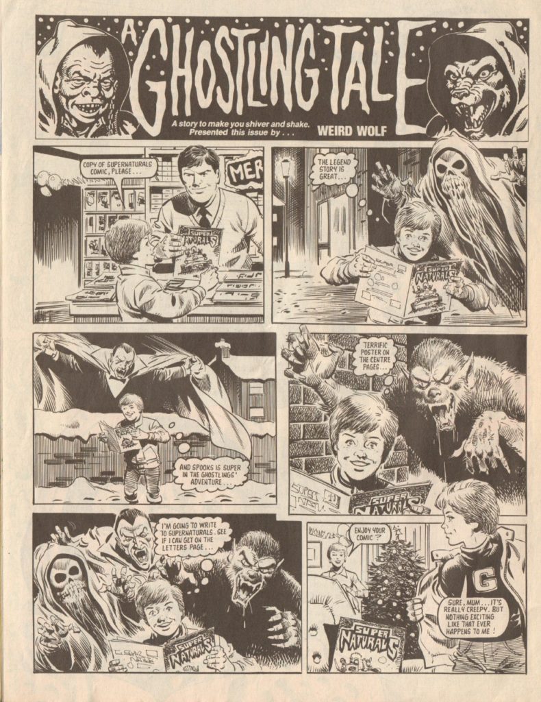The opening page of "A Ghostling Tale" from Super Naturals Issue Five, drawn by John Cooper