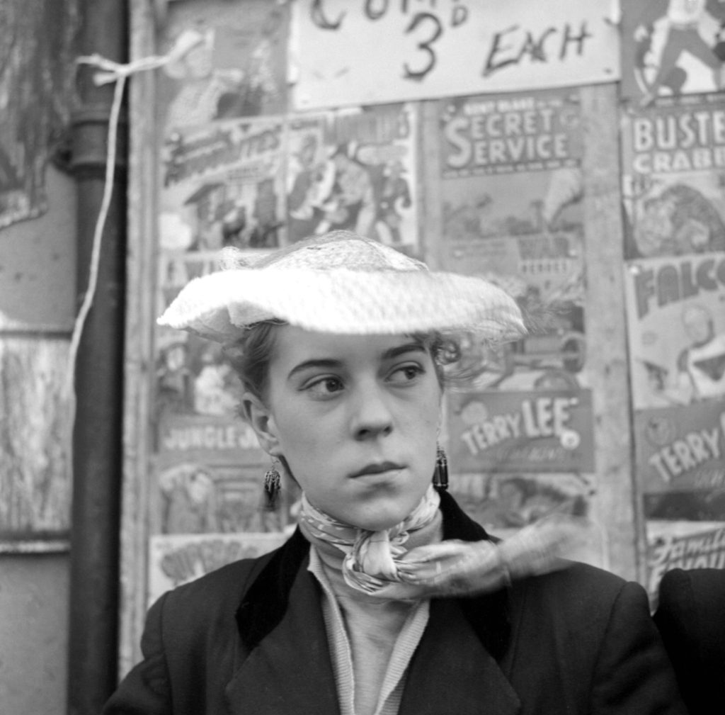 A photo of Teddy Girl Iris Thornton taken in Canning Town in 1955 by Ken Russell, released to publicise an exhibition of the late film director's work at Oxford's North Wall Art Centre in February 2017. Image © Ken Russell/Topfoto.co.uk
